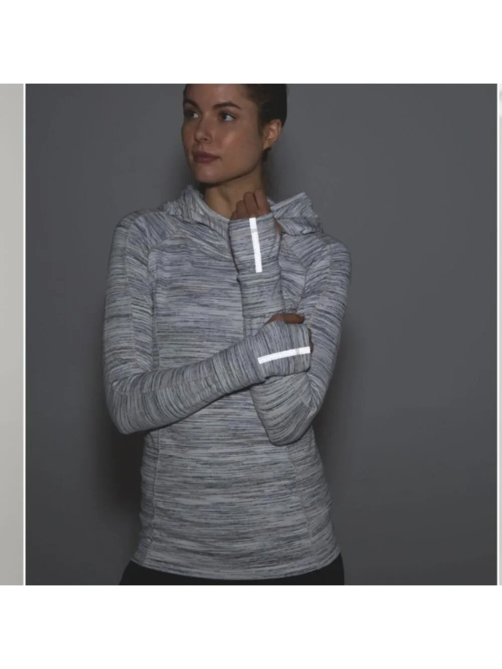Lululemon Think Fast Hoodie Space Dye Camo White Multi / Silver Spoon
